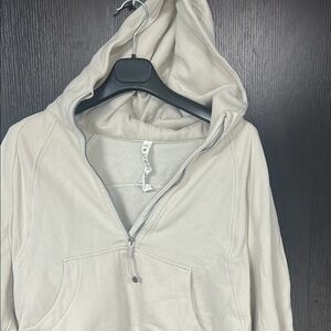 Lululemon Cream Zip-Up Crop Hoodie
